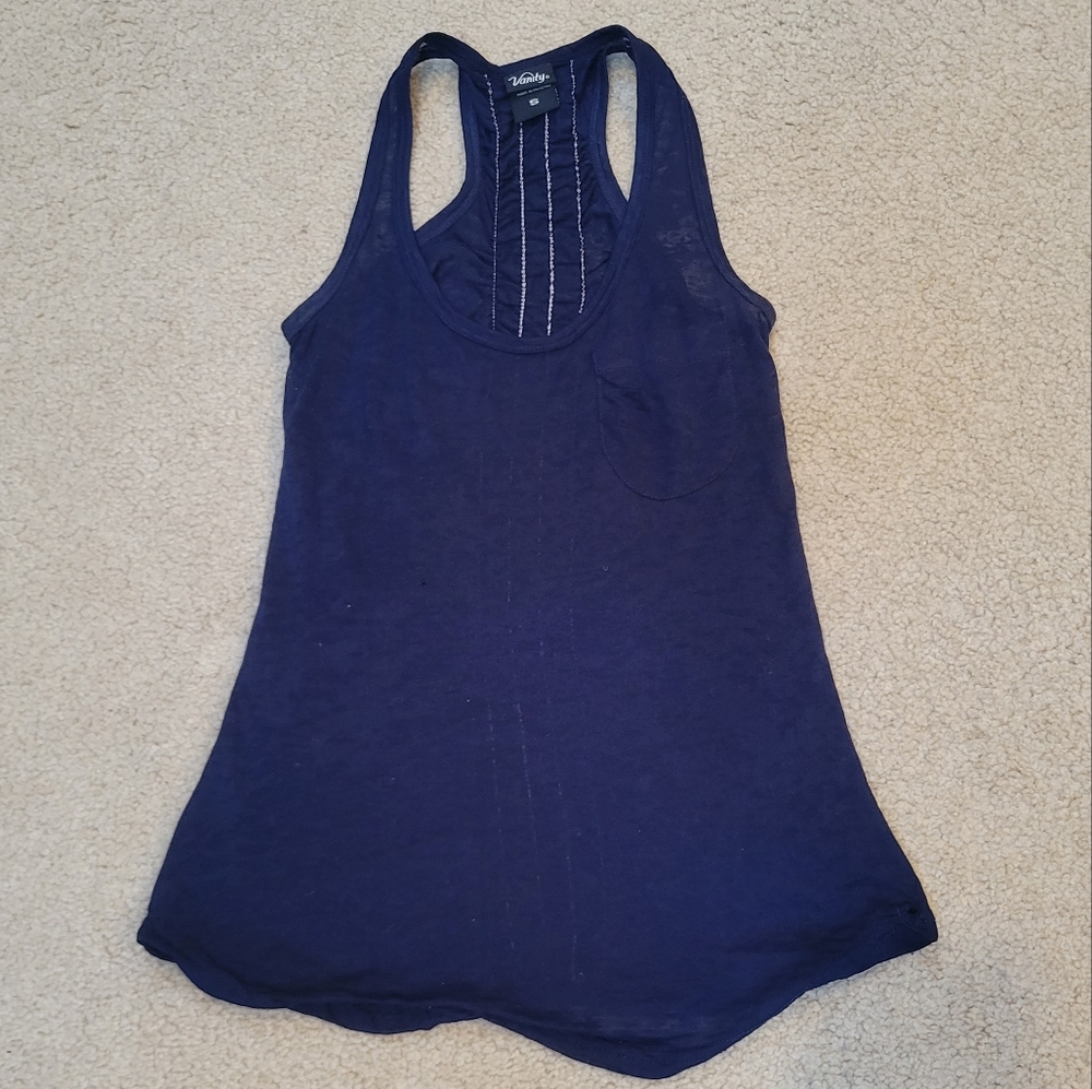 Navy Burnout Racerback Tank